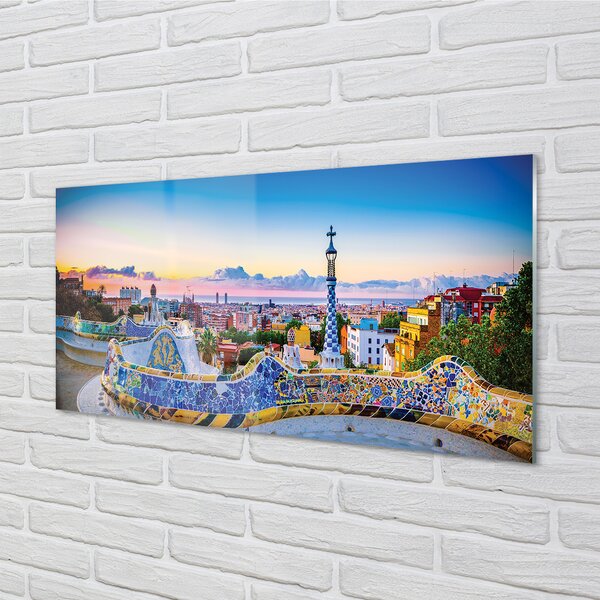 Pannello paraschizzi cucina Spagna Panorama della città 100x50 cm