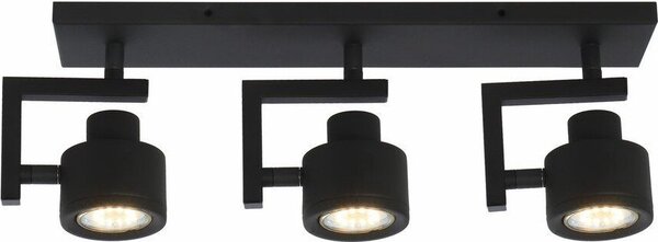 Faretto da soffitto a 3 punti nero orientabile Alenis 2 3xGU10 50W REA823303-02 Reality