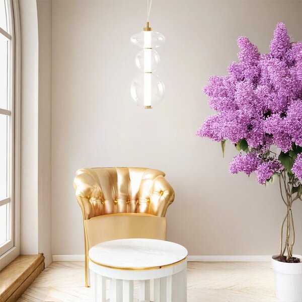 Lampadario perenz bubbles 8162 tr lc led 3000k 1920lm oro - Perenz