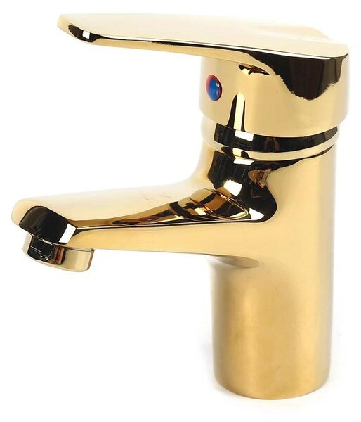 Miscelatore per lavabo da bagno - Rubinetto monocomando - Ottone - Acqua calda e fredda - Risparmio idrico - Cartuccia in Vetroceramica - Oro