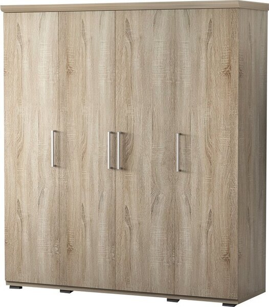 Armadio 4 porte con guardaroba TOM – Rovere sonoma