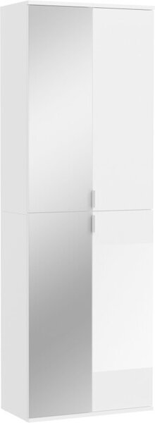 Armadio 4 porte BODITE – 2 porte con specchi – Bianco laccato