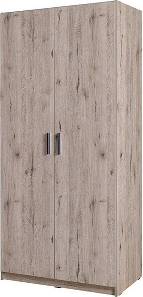 Armadio 2 porte FLEX – Rovere wellington e grigio grafite – Stile moderno con guardaroba