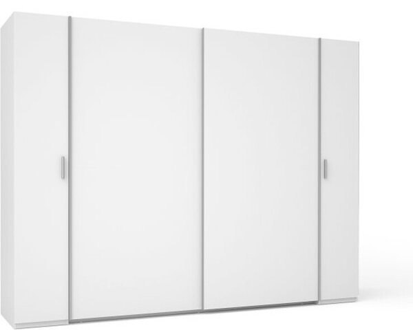 Armadio 4 porte STAR – Bianco – Con guardaroba integrato – L264 cm