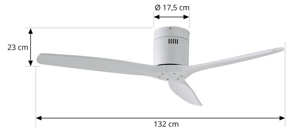 Ventilatore da soffitto Vindur, bianco, DC, silenzioso, Ø 132 cm - Lucande Lucande, Vindur, Bianco, Soggiorno, Metallo, Moderno