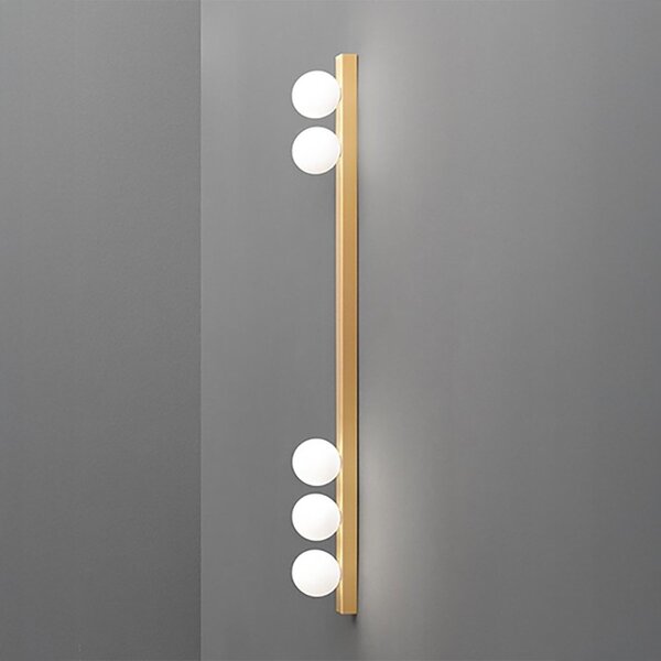 Applique perenz snooky 8482 or g9 led metallo oro opaco sfera vetro soffiato bianco - Perenz