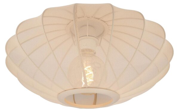 Lampada da soffitto ovale in tessuto beige CORINA 1xE27 40W Lucide