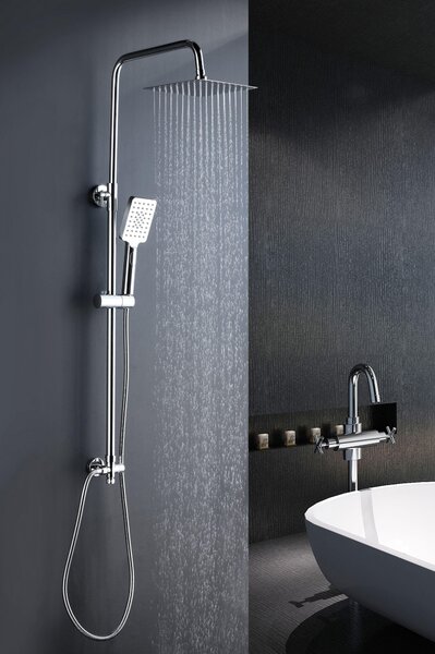 Sistema doccia Marwell Bayala square - Asta doccia incl. soffione e doccia a pioggia