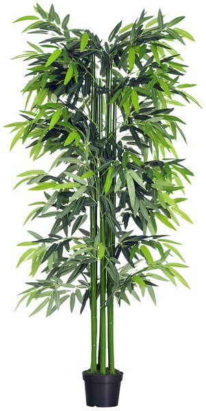 Outsunny Albero di Bambù Artificiale Alta Decorazione per Casa e Ufficio in Vaso da 180cm per Interni ed Esterni Verde Naturale|Aosom