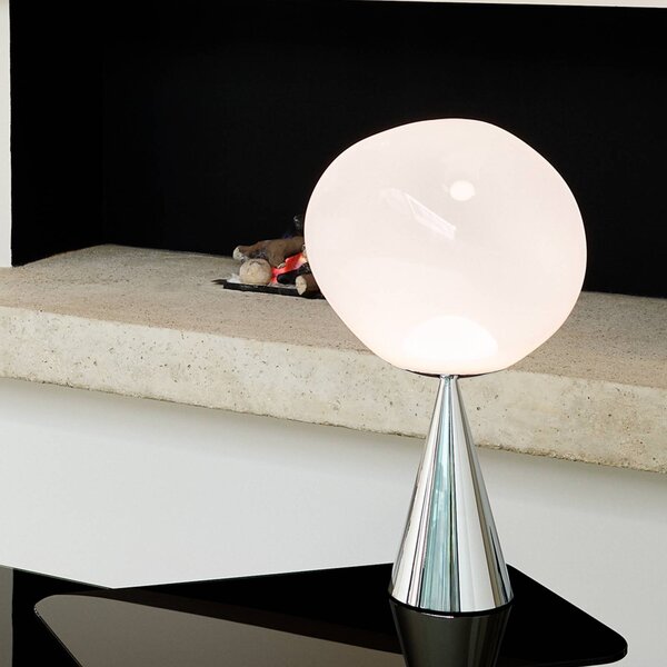 Tom Dixon Lampada da tavolo di design Melt Cone Fat, dimmerabile, Cromo / Argento, Soggiorno / Sala da pranzo, Metallo, Design, Lampada da tavolo