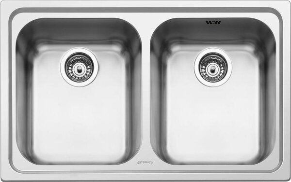 Smeg SP792-2, Lavello da incasso, Rettangolare, Acciaio inox, Acciaio inox, 2 vaschette, 340 x 400 mm