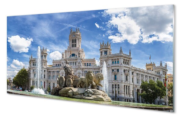 Pannello paraschizzi cucina Spagna Fontana del Palazzo di Madrid 125x50 cm