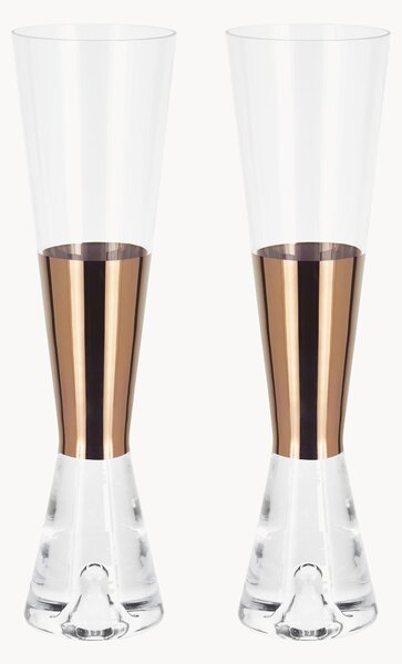 Set di 2 flute da champagne in vetro soffiato Tank