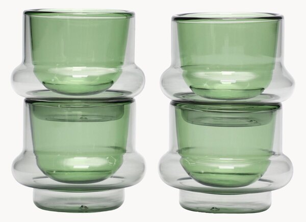 Set di 4 tazzine da caffè in vetro borosilicato fatte a mano Bump
