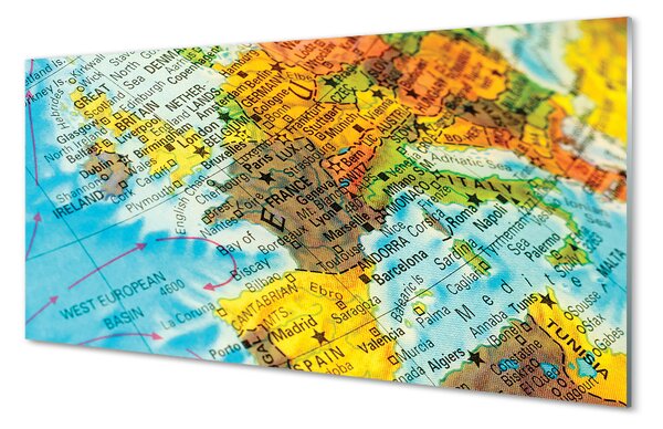 Quadro acrilico Mappa globale 120x60 cm