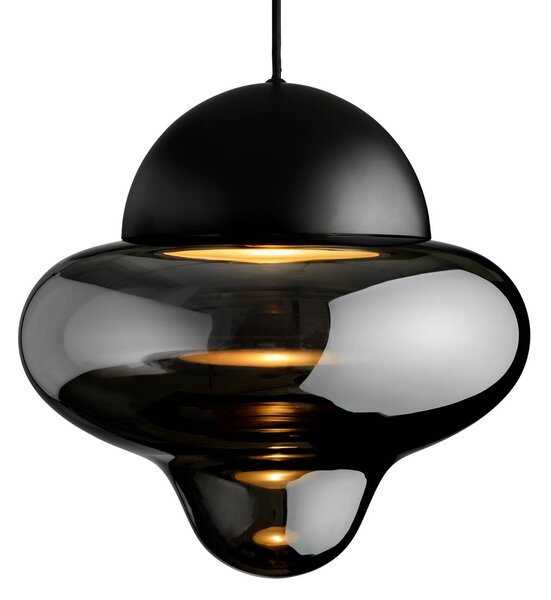 DESIGN BY US Lampada a sospensione a LED Nutty XL, grigio fumo / nero, Ø 30 cm