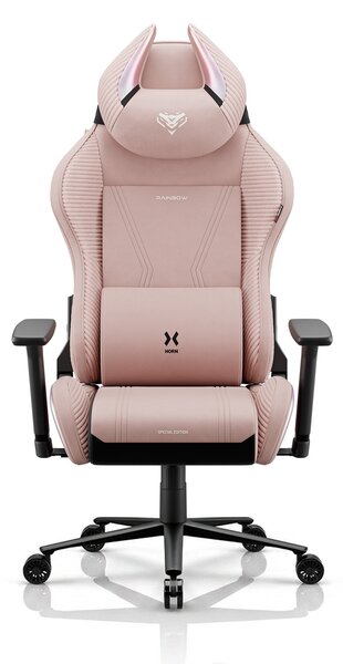 Sedia gaming rosa in tessuto X-Horn 2.0 Rainbow Pink, Normal