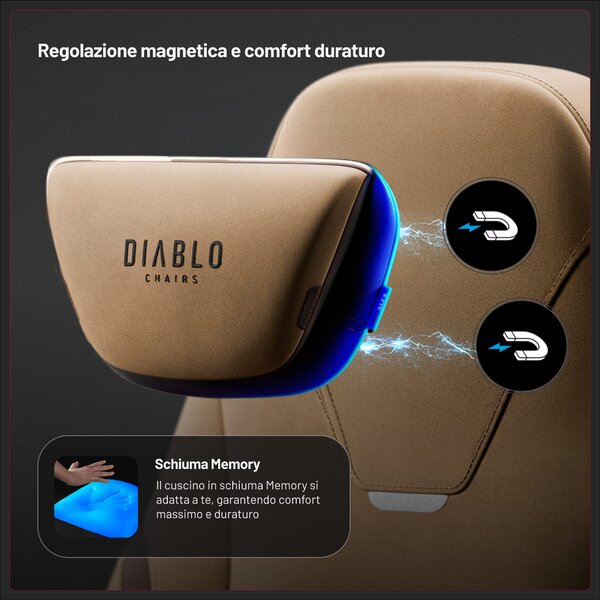 Sedia gaming in tessuto marrone, Normal: Diablo X.Eye Prime Camel Brown