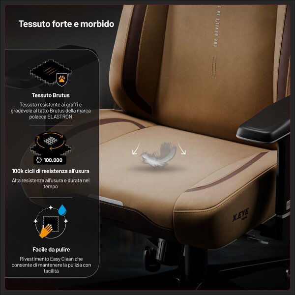 Sedia gaming in tessuto marrone, Normal: Diablo X.Eye Prime Camel Brown