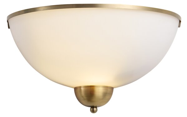 Lampada da parete classica bronzo con vetro opale - Katarina