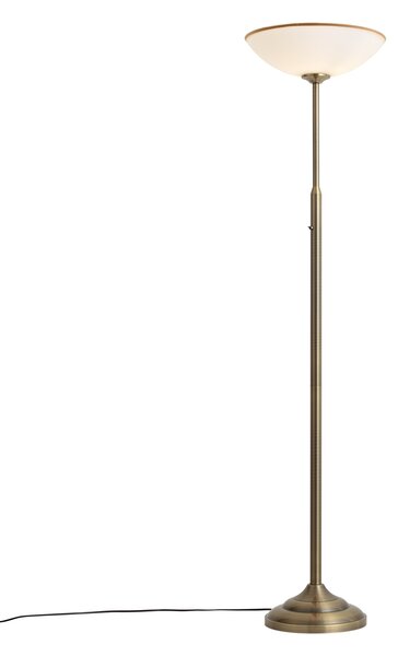 Lampada da terra classica bronzo con vetro opale - Katarina