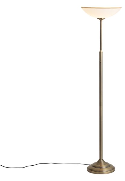 Lampada da terra classica bronzo con vetro opale - Katarina