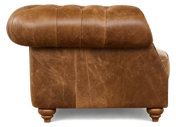 Divano Chesterfield Domus Pelle Primo Fiore Premium - Design Vintage