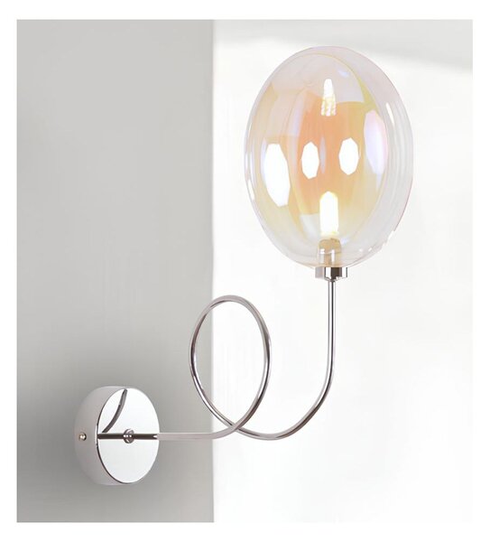 GINA UVA APPLIQUE CON BRACCIO FLESSIBILE ORIENTABILE SFERA IN VETRO IRIDESCENTE LAMPADINA ATTACCO G9 MODERNA