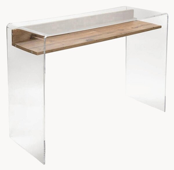 Scrivania fatta a mano con ripiano in legno e vano contenitore Moremore