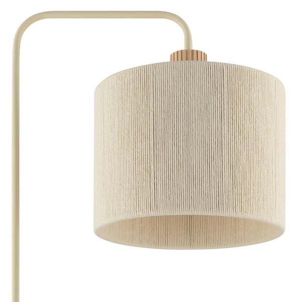 Brilliant Lampada da terra Arlo, Crema / Ambra, Soggiorno / Sala da pranzo, Tessuto / Stoffa / Seta, Moderno, Lampada da terra