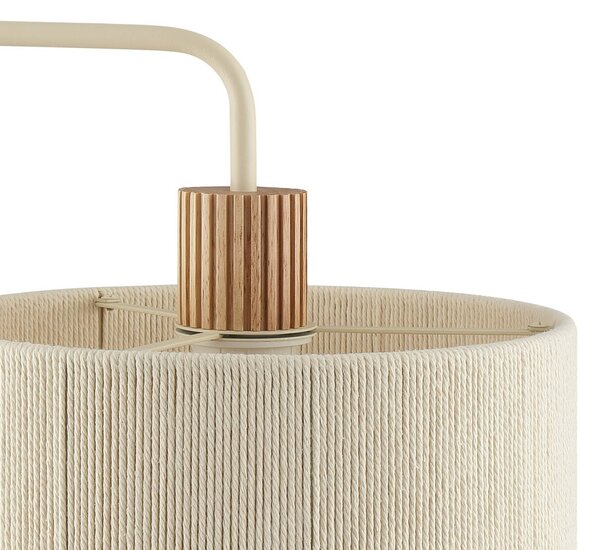 Brilliant Lampada da terra Arlo, Crema / Ambra, Soggiorno / Sala da pranzo, Tessuto / Stoffa / Seta, Moderno, Lampada da terra