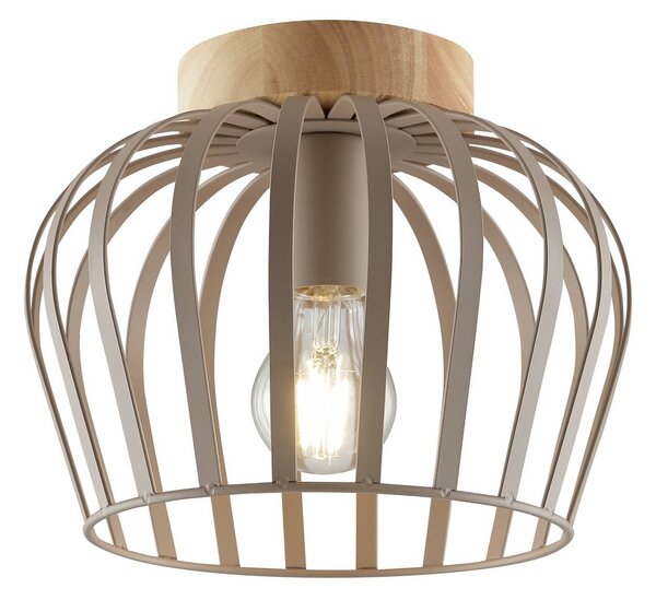 Brilliant Plafoniera soffitto NORDIC CAGE, dimmerabile, Marrone / Ruggine, Soggiorno / Sala da pranzo, Legno, Moderno, Plafoniera