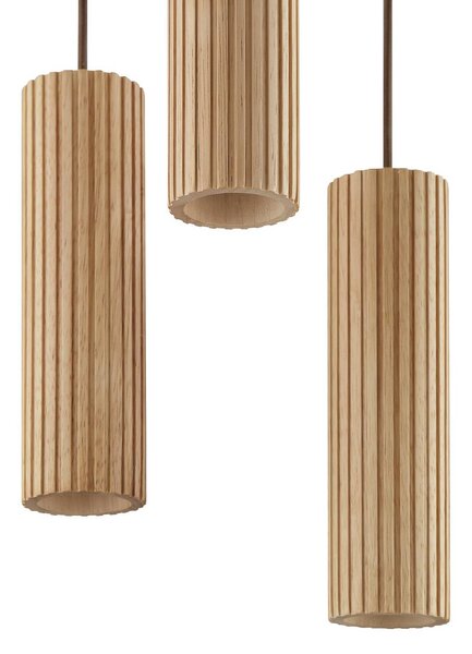 Brilliant Lampada a sospensione Lakewood, dimmerabile, Legno chiaro, Soggiorno / Sala da pranzo, Legno, Moderno, Lampada a sospensione