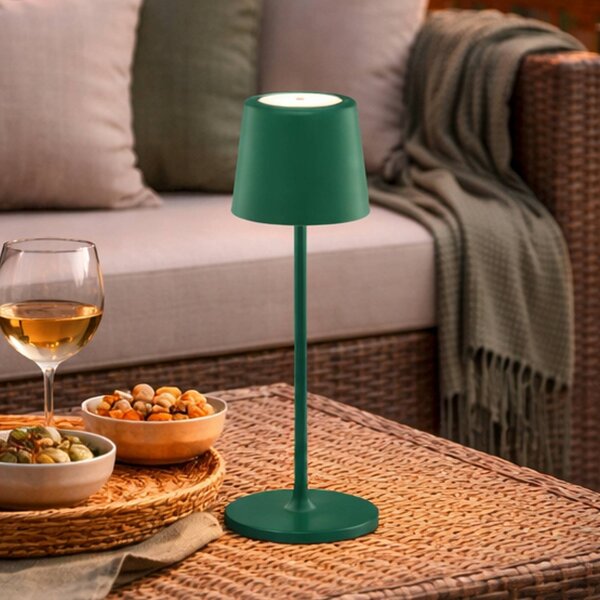 Brilliant Lampada da tavolo a LED Kaami, dimmerabile, Verde, Soggiorno / Sala da pranzo, Metallo, Moderno, Lampada da tavolo LED