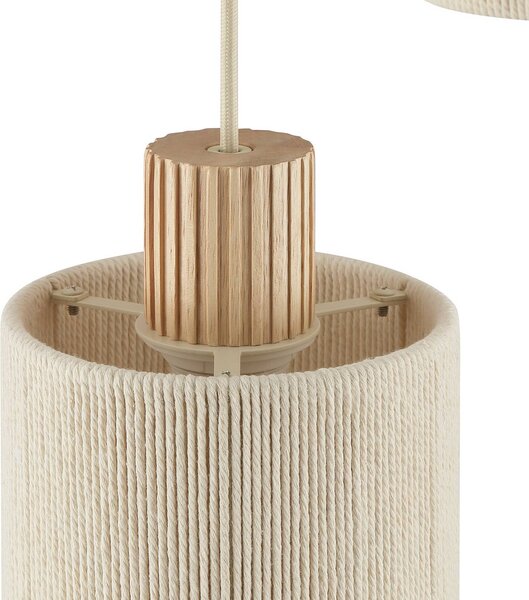 Brilliant Lampada a sospensione Arlo, dimmerabile, Crema / Ambra, Soggiorno / Sala da pranzo, Tessuto / Stoffa / Seta, Moderno, Lampada a sospensione