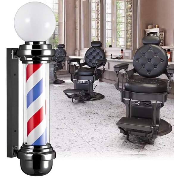 Plafon colonna lampada LED barbershop insegna pubblicitaria salone 81,5 cm
