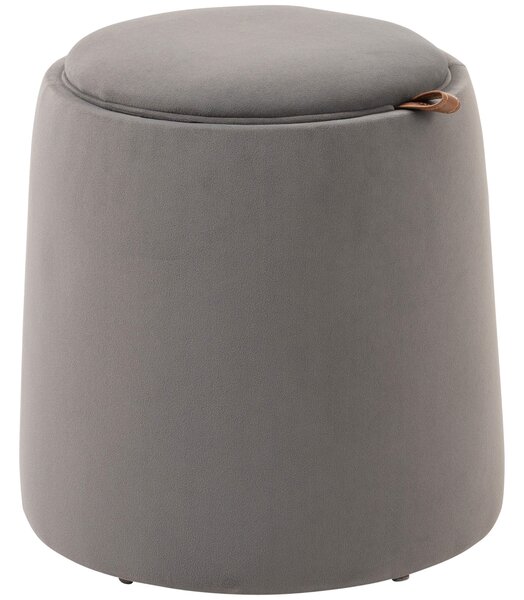HOMCOM Pouf Contenitore in Velluto 2 in 1 Convertibile in Tavolino da Caffè, Ø44x47.5cm, Grigio|Aosom