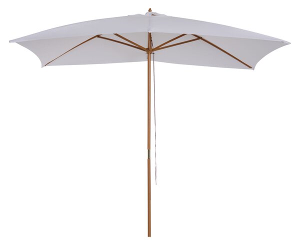 Outsunny Ombrellone m da Giardino 2x3 in Legno Laccato con Copertura Rimovibile, Bianco|Aosom
