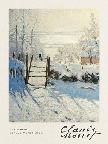 Stampa artistica The Magpie - Claude Monet, (30 x 40 cm)