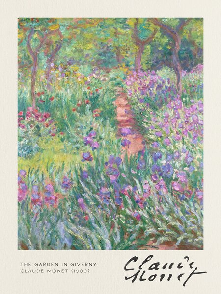 Riproduzione The Garden in Giverny - Claude Monet, (30 x 40 cm)