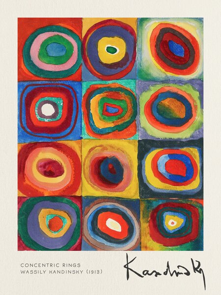 Stampa artistica Concentric Rings - Wassily Kandinsky, (30 x 40 cm)