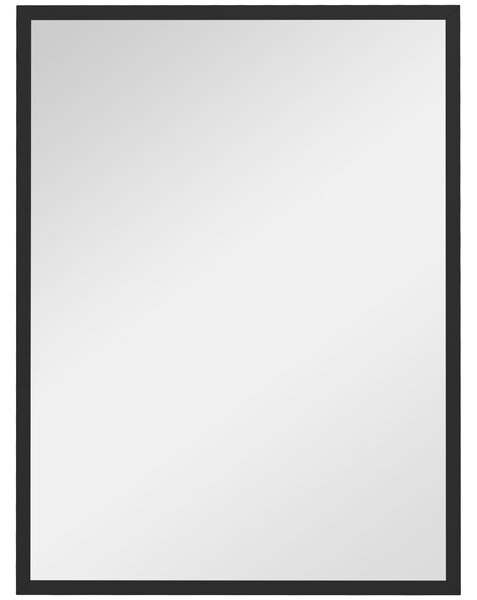 HOMCOM Specchio da Parete Rettangolare con Ganci, in Vetro e MDF, 60x80 cm, Nero|Aosom