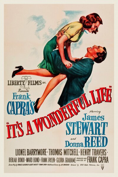 Stampa artistica It's a Wonderful Life Vintage Cinema Retro Movie Theatre Poster Iconic Film Advert, (26.7 x 40 cm)
