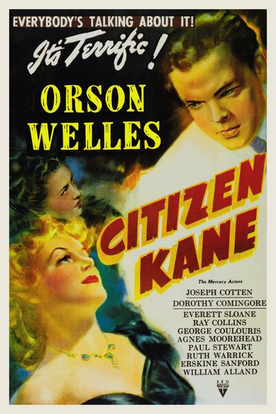 Stampa artistica Citizen Kane Orson Welles Vintage Cinema Retro Movie Theatre Poster Iconic Film Advert, (26.7 x 40 cm)