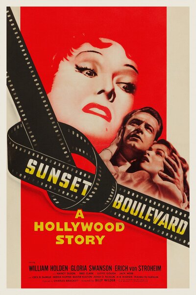 Stampa artistica Sunset Boulevard Vintage Cinema Retro Movie Theatre Poster Iconic Film Advert, (26.7 x 40 cm)