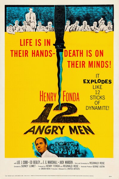 Stampa artistica 12 Angry Men Vintage Cinema Retro Movie Theatre Poster Iconic Film Advert, (26.7 x 40 cm)