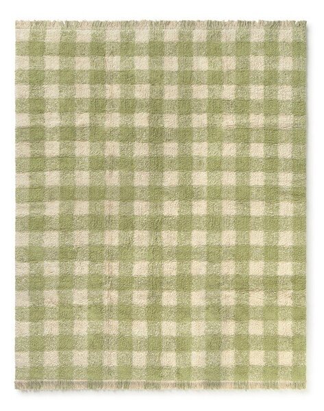 Tappeto per bambini verde in cotone lavabile/tessuto a mano 90x120 cm Vichy – Lorena Canals