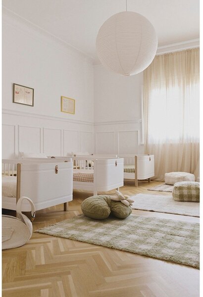 Tappeto per bambini verde in cotone lavabile/tessuto a mano 90x120 cm Vichy – Lorena Canals