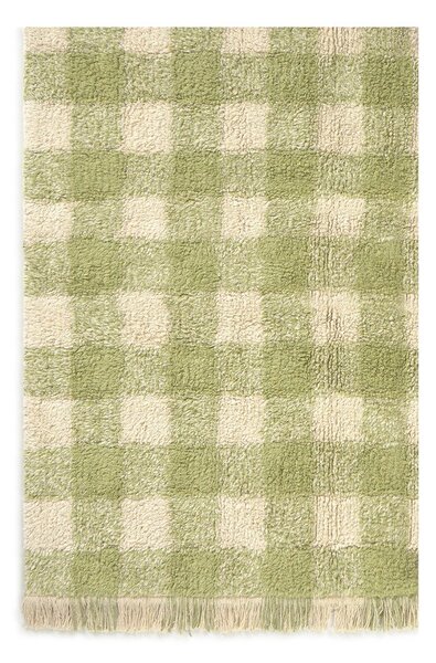Tappeto per bambini verde in cotone lavabile/tessuto a mano 90x120 cm Vichy – Lorena Canals