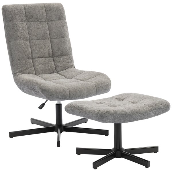 HOMCOM Poltrona Reclinabile su 4 Livelli Effetto Velluto con Poggiapiedi Indipendente, 66x80x93-104 cm, Grigio | Aosom Italy